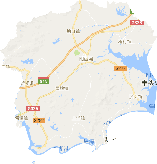 阳西县高清电子地图,阳西县高清谷歌电子地图