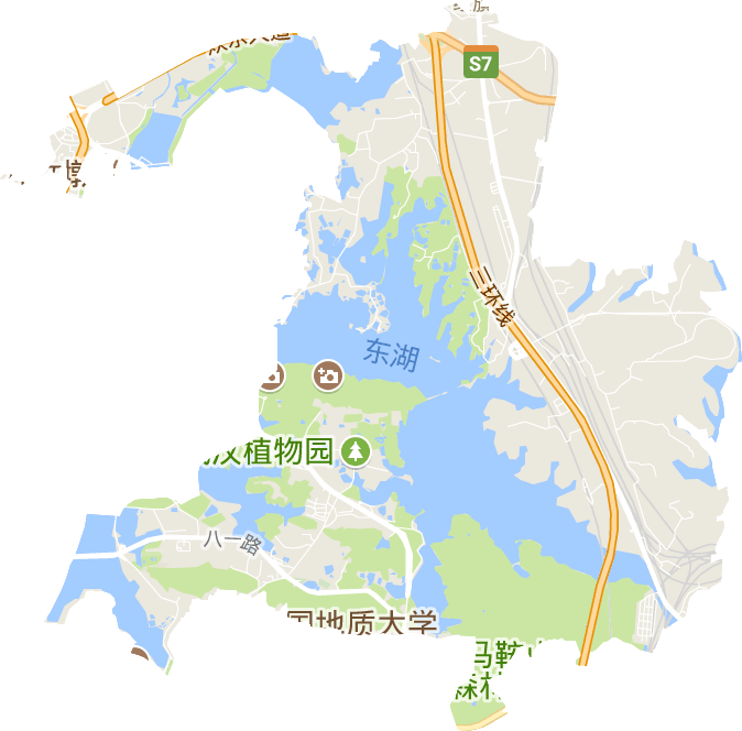 东湖风景区街道（洪山）电子地图