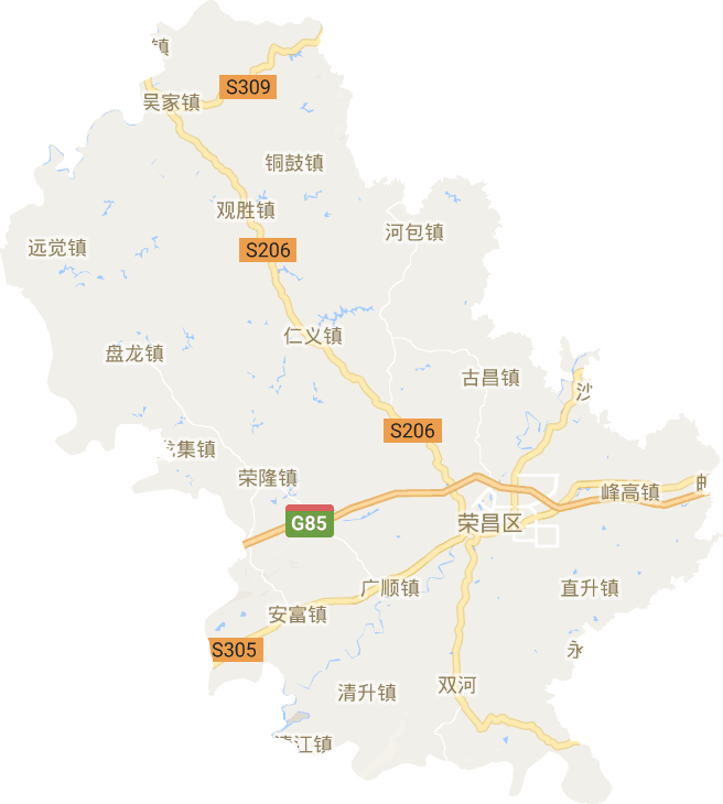 荣昌区高清电子地图,荣昌区高清谷歌电子地图