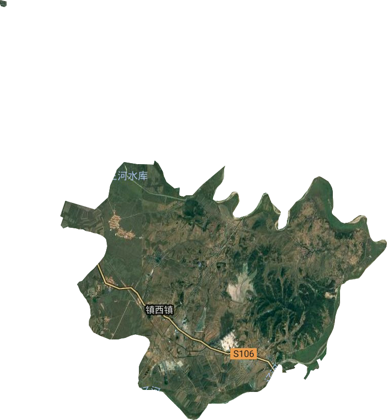 镇西堡镇卫星图