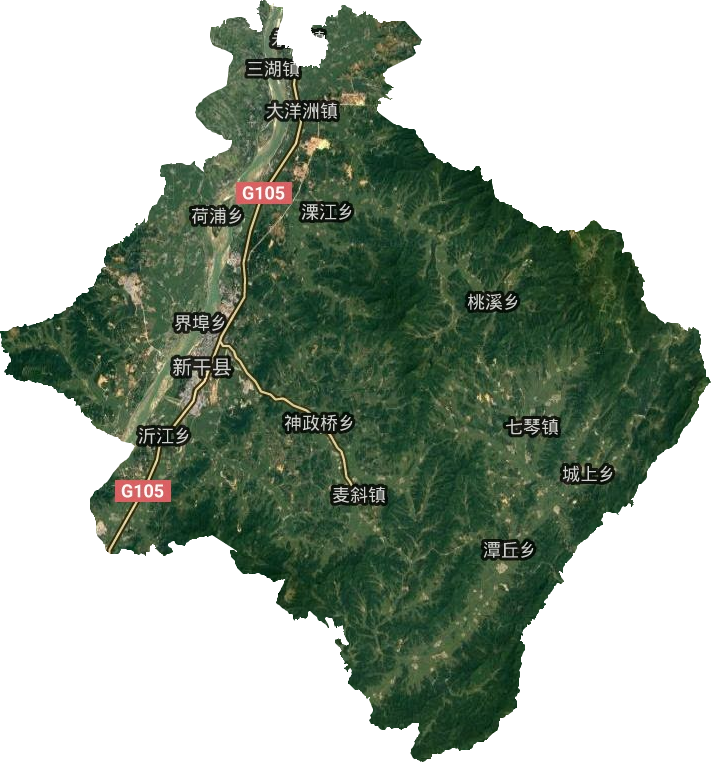 新干县高清卫星地图,新干县高清谷歌卫星地图