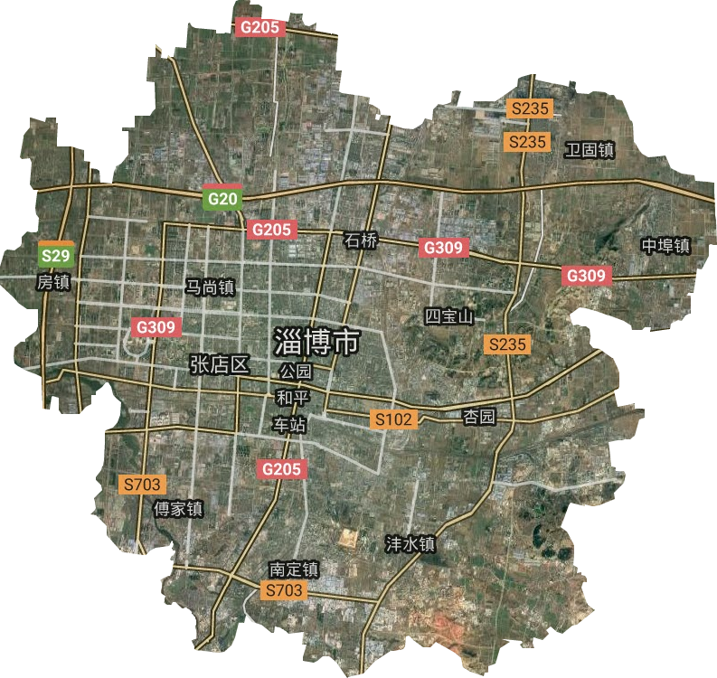 淄博市高清地图,淄博市高清谷歌地图