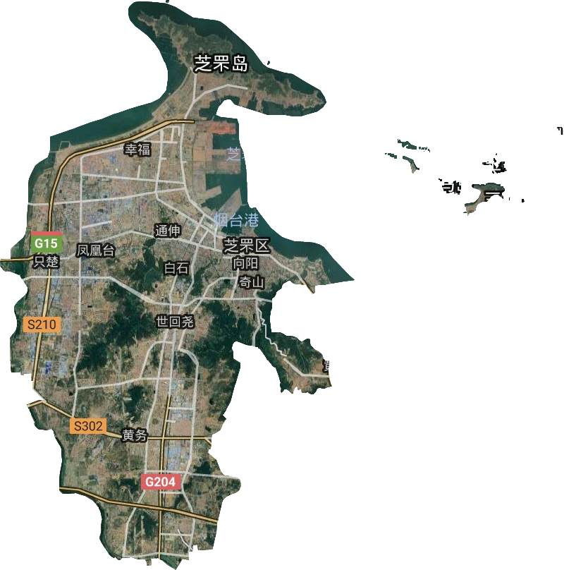 芝罘区高清卫星地图