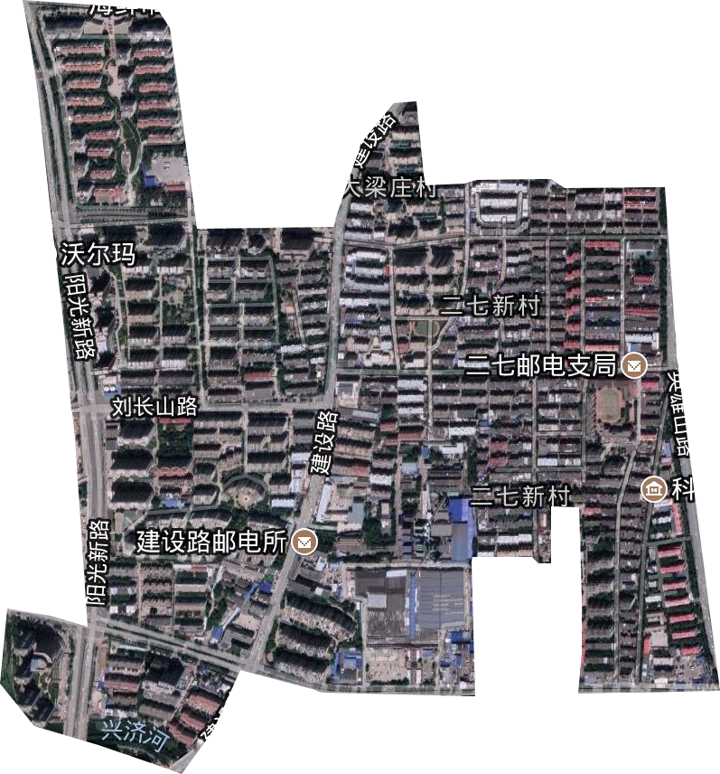 二七街道卫星图