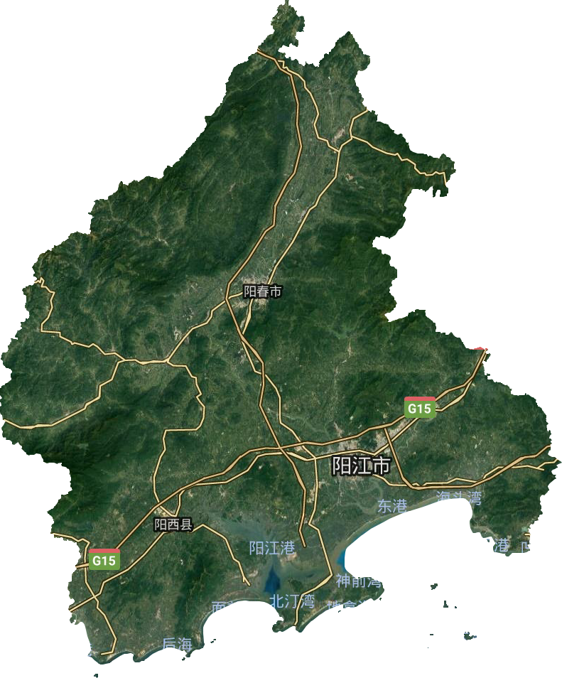 阳江市高清卫星地图数据
