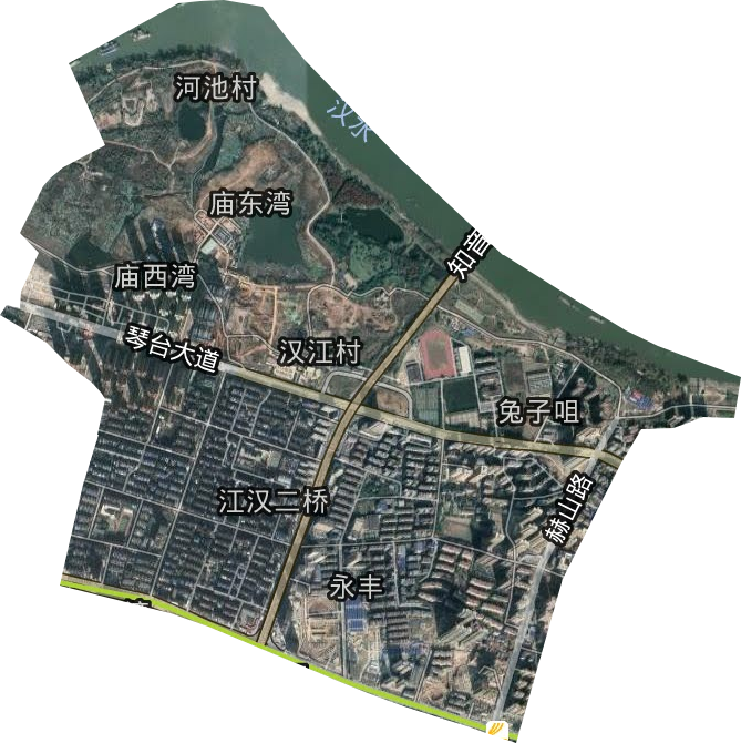 江汉二桥街道卫星图