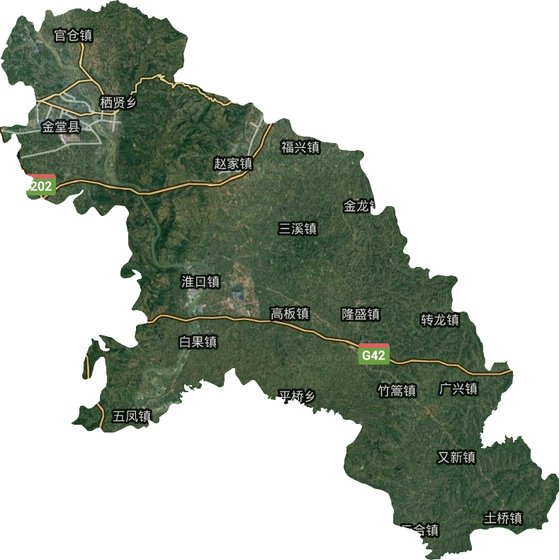金堂县高清卫星地图