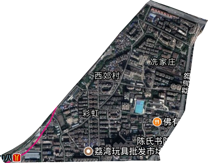 彩虹街道卫星图