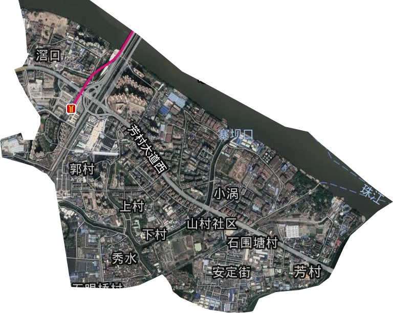 石围塘街道卫星图