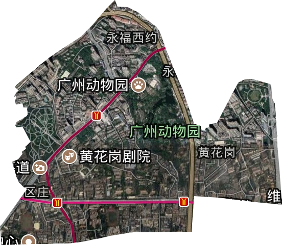 黄花岗街道卫星图