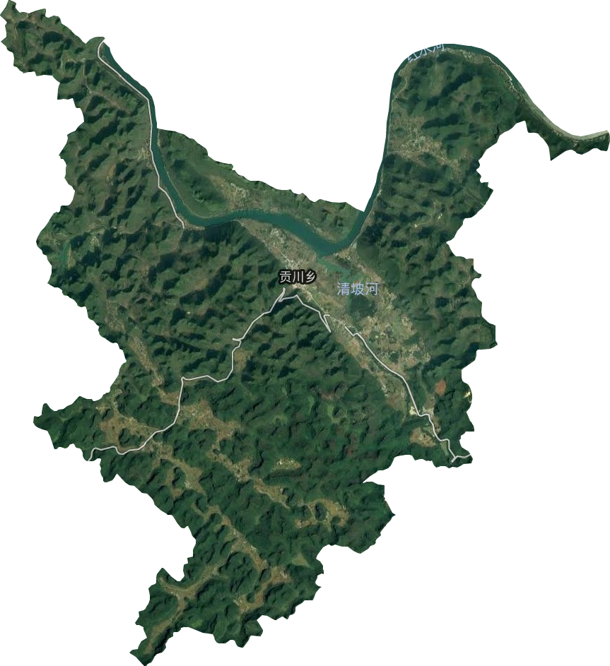 贡川乡卫星图