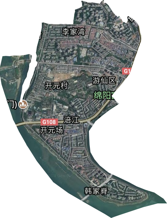 涪江街道卫星图