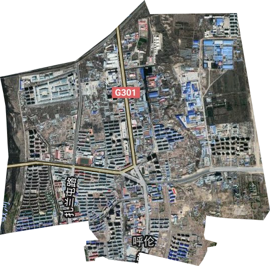 呼伦街道卫星图