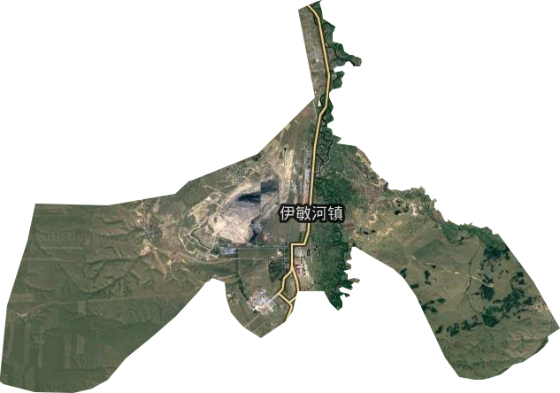 伊敏河镇卫星图