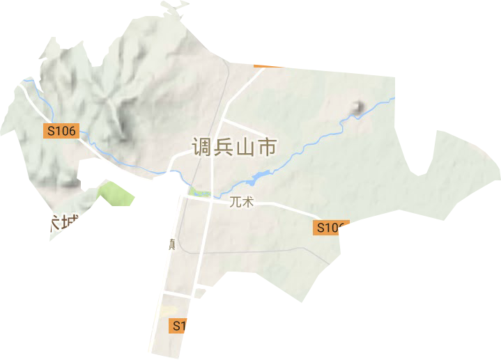 调兵山街道地形图