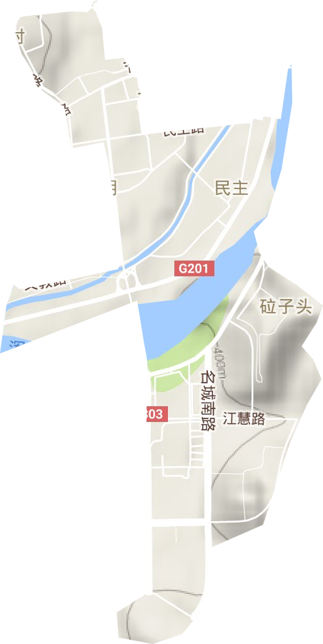 民主街道地形图