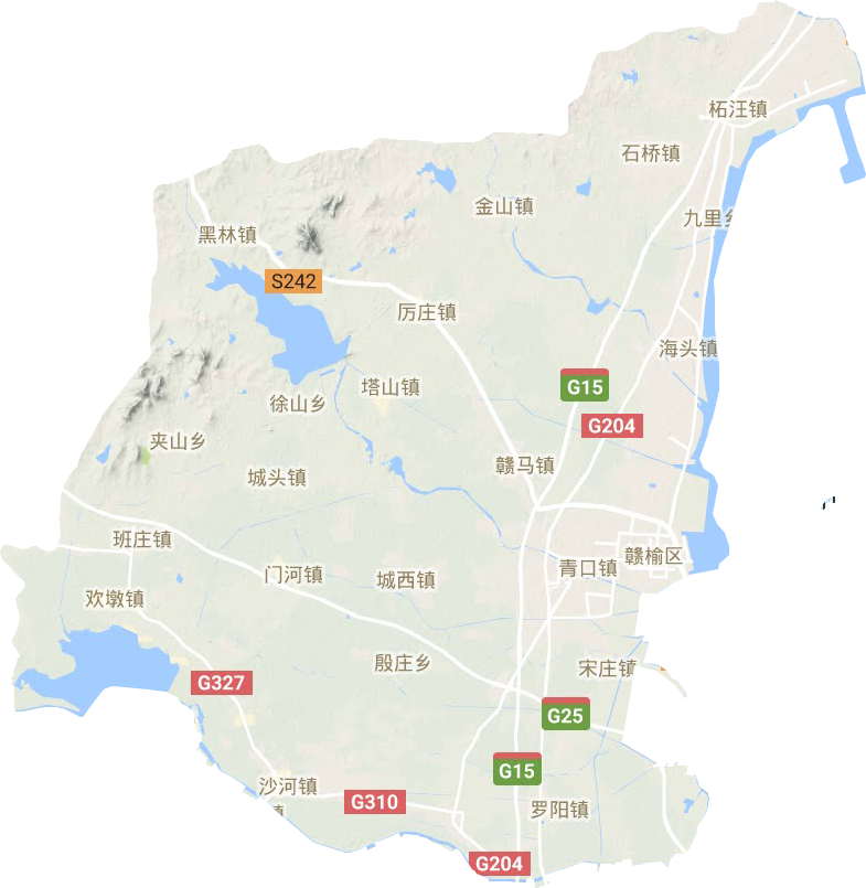 赣榆区高清地形地图