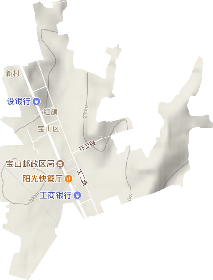 红旗街道地形图