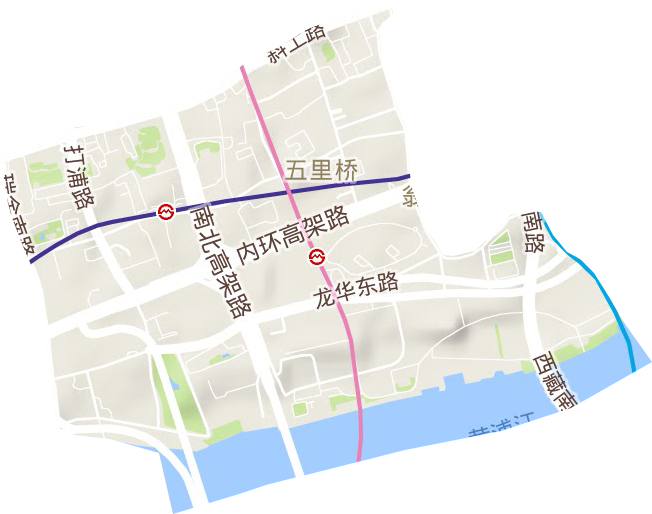 五里桥街道地形图