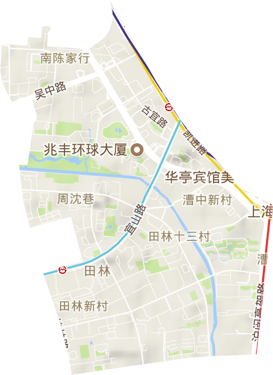 田林街道地形图