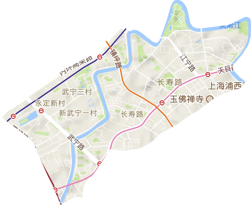 长寿路街道地形图