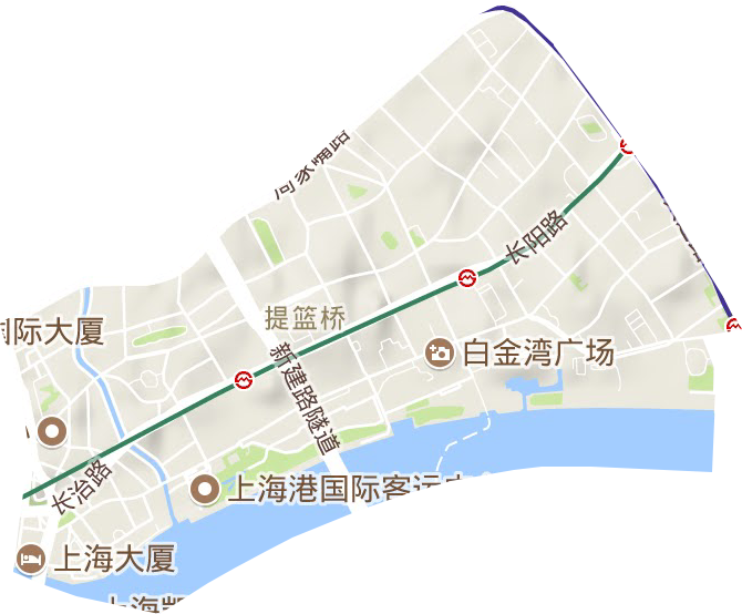 提篮桥街道地形图