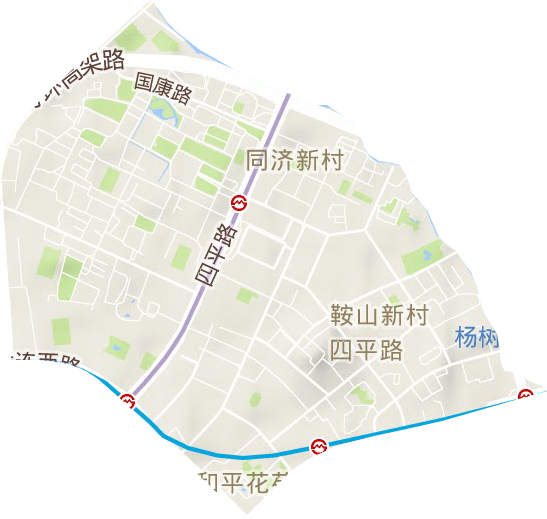 延吉新村街道高清地形地图,延吉新村街道高清谷歌地形