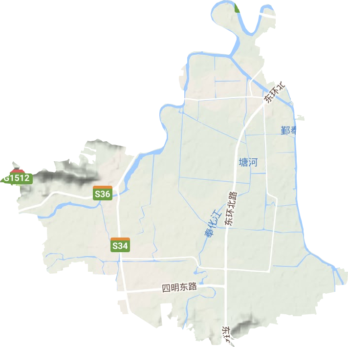 江口街道地形图