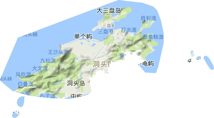 北岙街道地形图