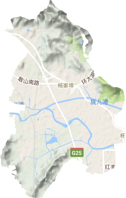 龙溪街道地形图