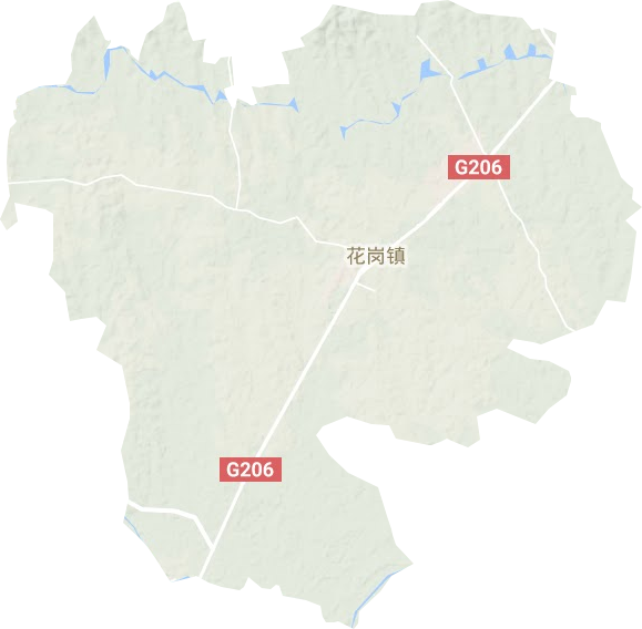 花岗镇高清地形地图,花岗镇高清谷歌地形地图