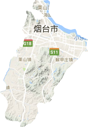 莱山区地形图