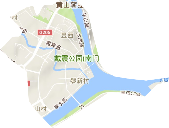 昱西街道地形图