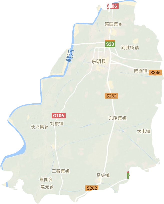 东明县高清地形地图,东明县高清谷歌地形地图