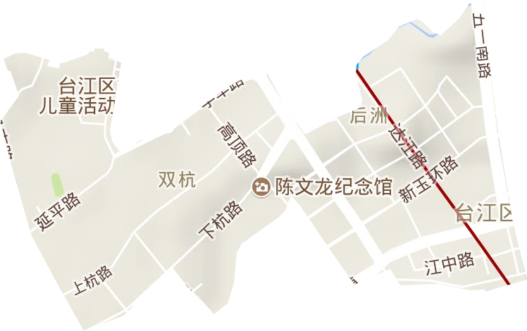 后洲街道地形图