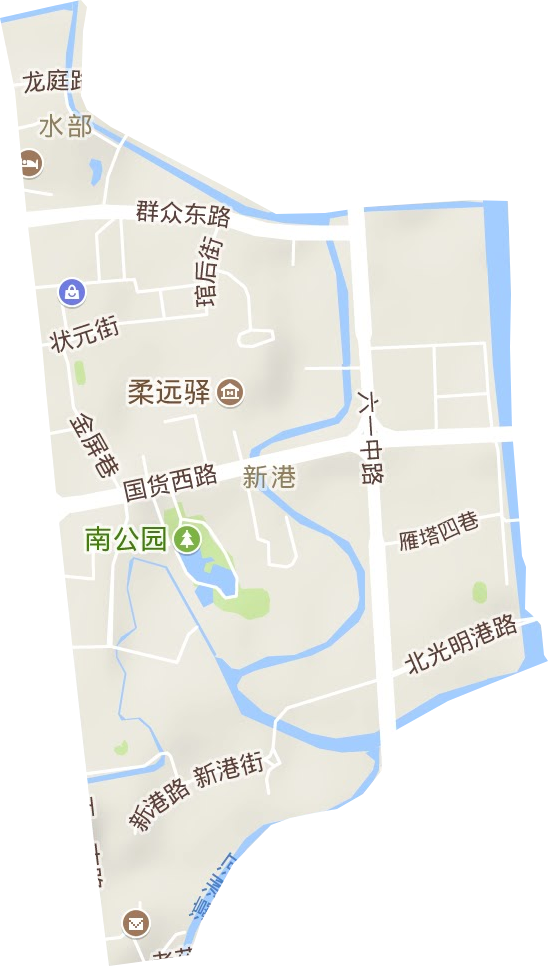 新港街道地形图