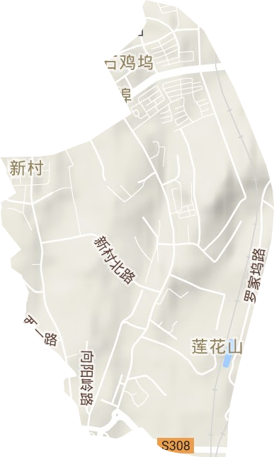 新村街道地形图