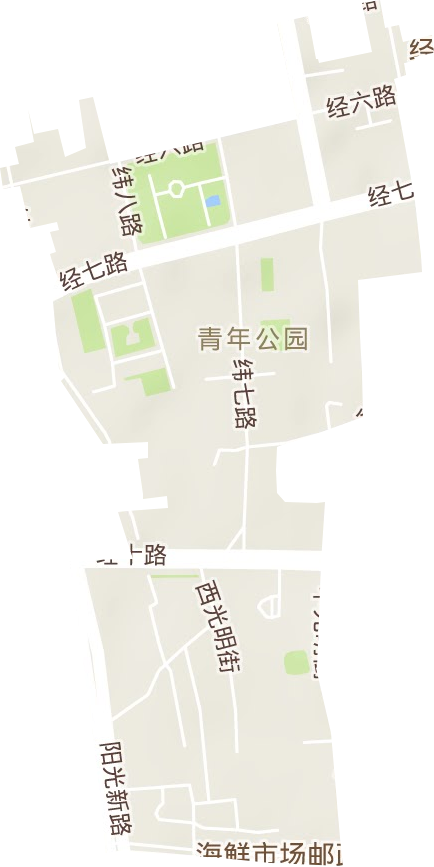 青年公园街道地形图