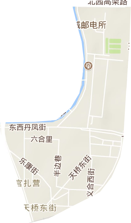 天桥东街街道地形图