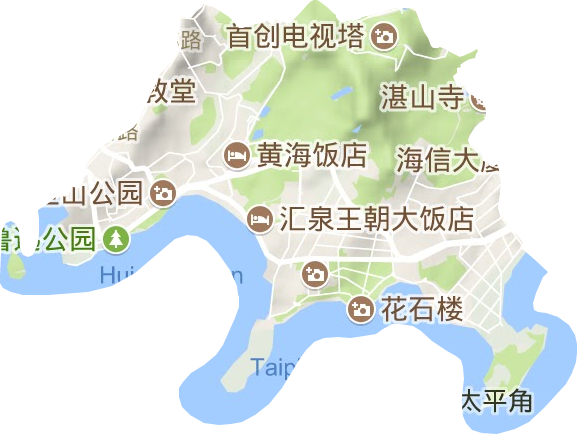 八大关街道地形图