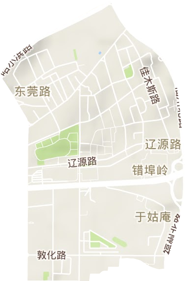 辽源路街道地形图