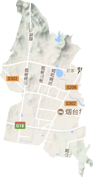 初家街道地形图