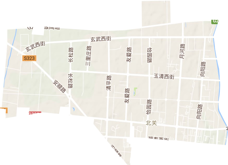 北关街道地形图