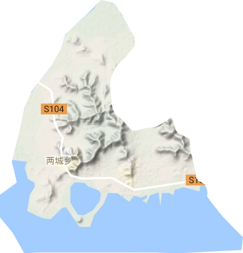 两城镇地形图