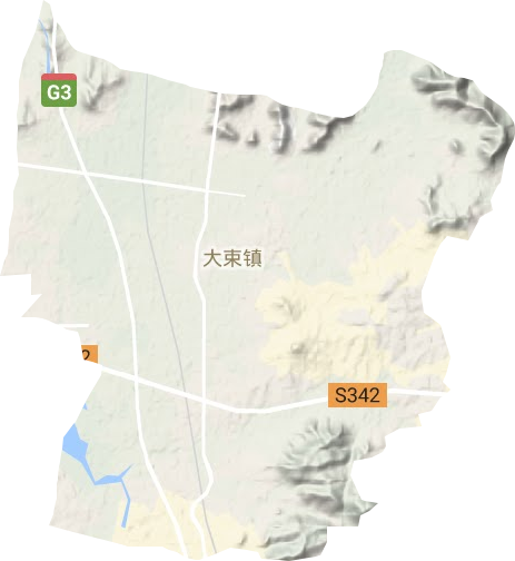 大束镇地形图