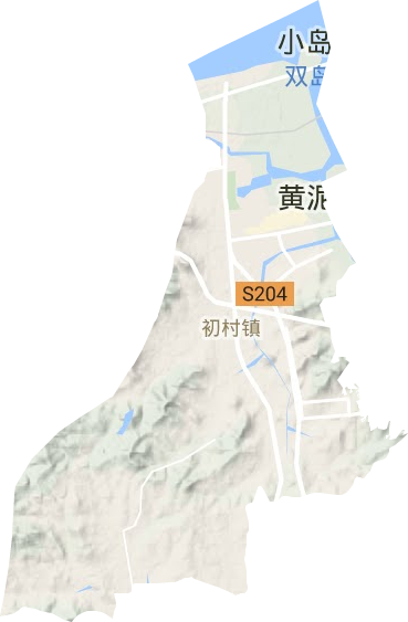 初村镇地形图