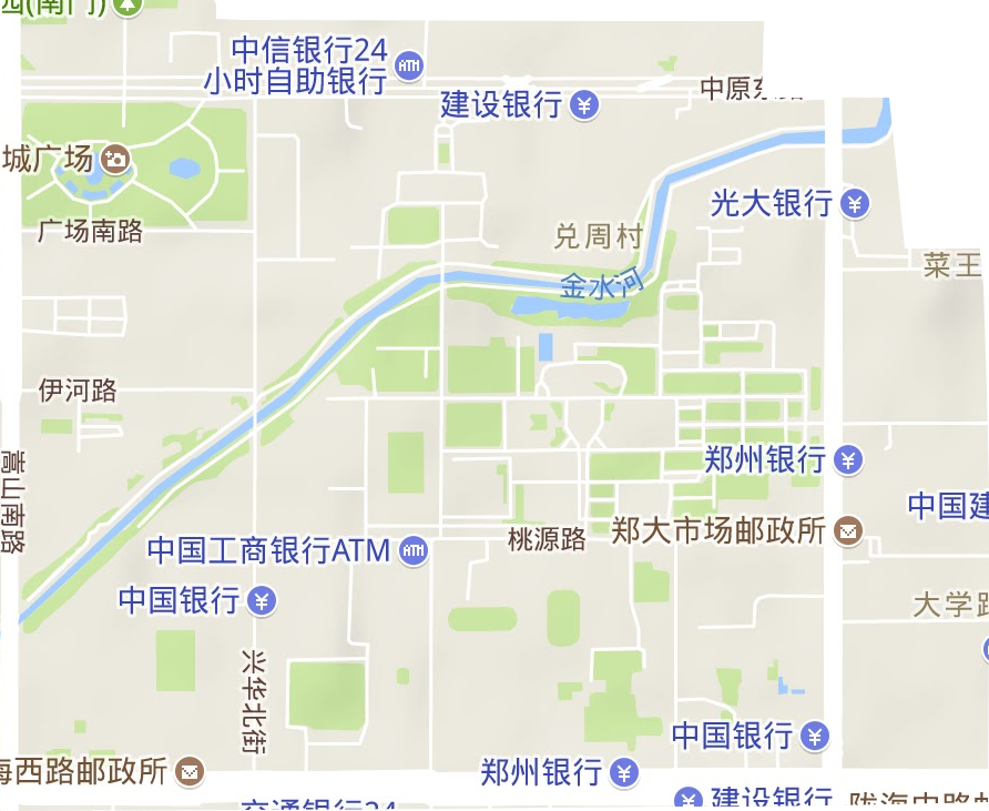 大学路街道地形图