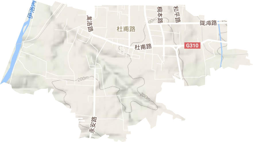 杜甫路街道地形图