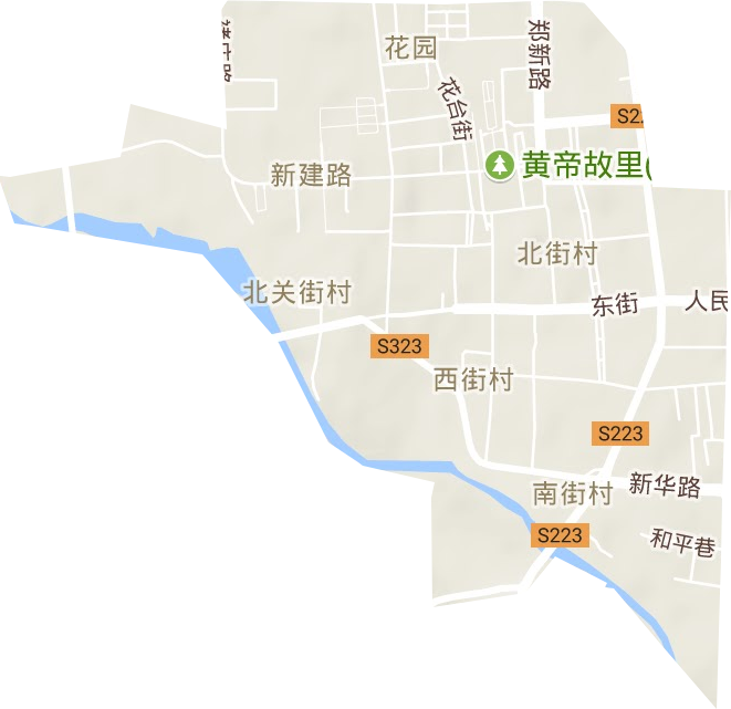 新建路街道地形图