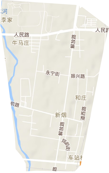 新烟街道地形图